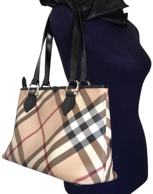 Burberry Tote Multicolor Patent Leather Pvc Shoulder Bag