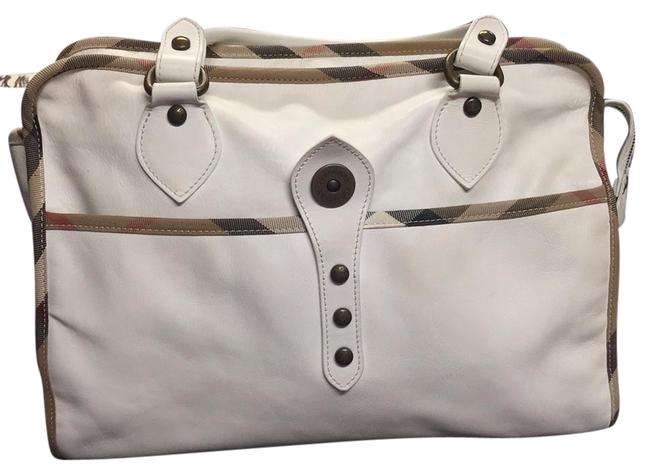 Burberry Tote White Leather Hobo Bag
