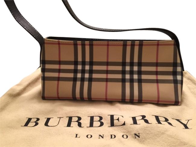Burberry Triangle Classic Check Leather Shoulder Bag