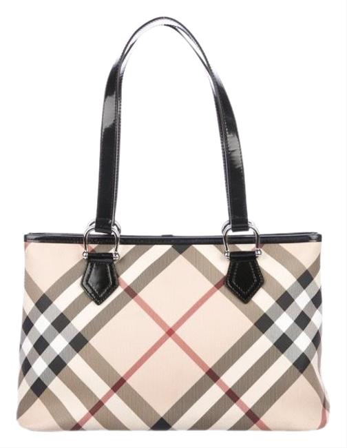 Burberry Trim Supernova Check Tan Leather Shoulder Bag