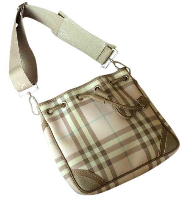 Burberry Vintage Leather Pink Brown Blue Vinyl Shoulder Bag