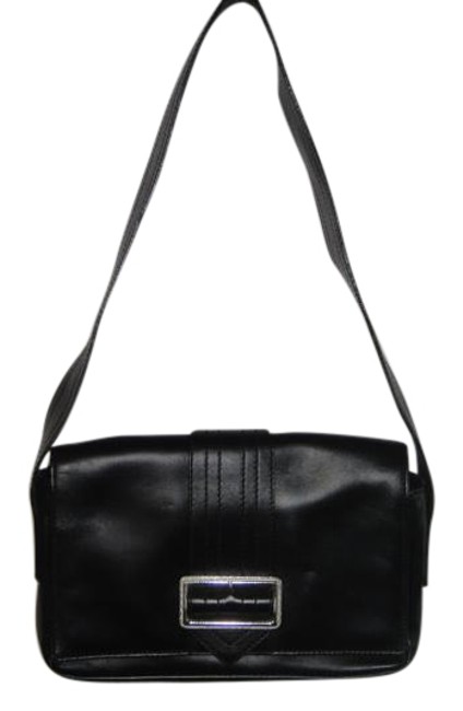 Burberry W W Dust and Tag Black Leather Shoulder Bag