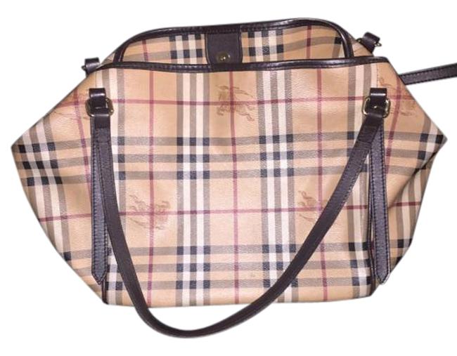 Burberry 3741175 Beige Brown Leather Tote