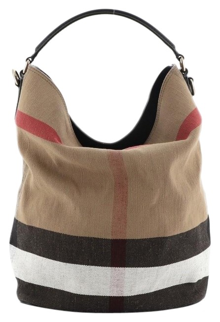 Burberry Ashby Handbag House Check Medium Brown Canvas Tote