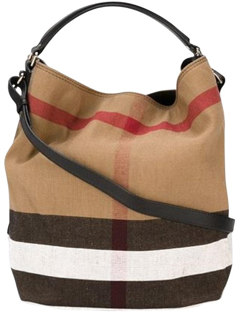 Burberry Ashby Medium Canvas Check Black Tote