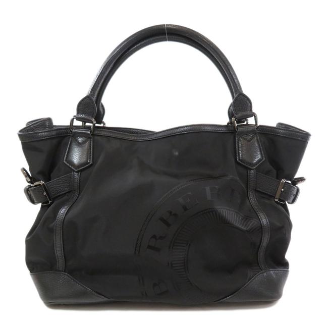 Burberry Bag 2way Leather Ladies Black Nylon Tote