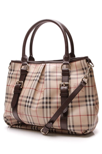 Burberry Bag Northfield Large Haymarket Check Beige Coated Canvas Tote