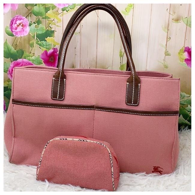 Burberry Bag Pink Canvas Tote