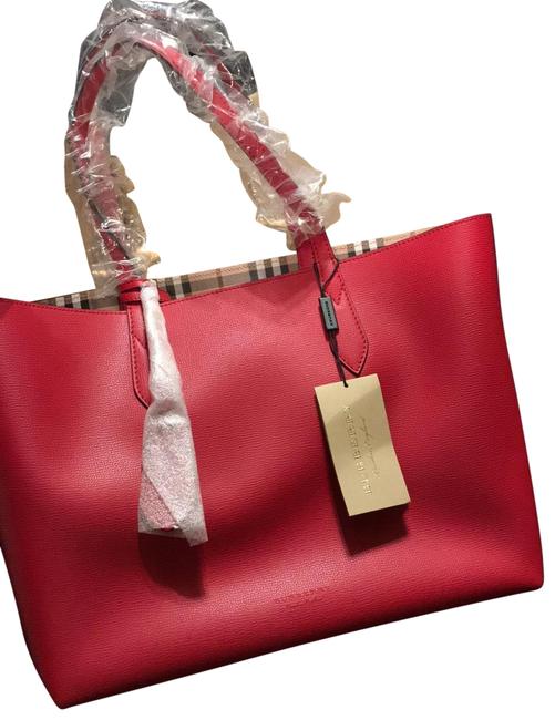 Burberry Bag Red Canvas Tote