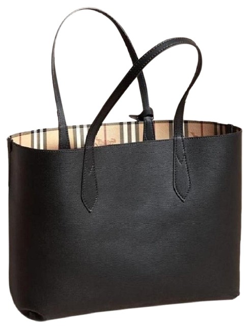 Burberry Bag Reversible Black and Check Canvas Tote