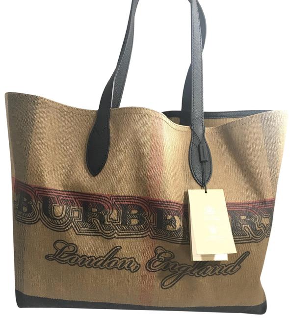 Burberry Bag Reversible London Brown Canvas Tote