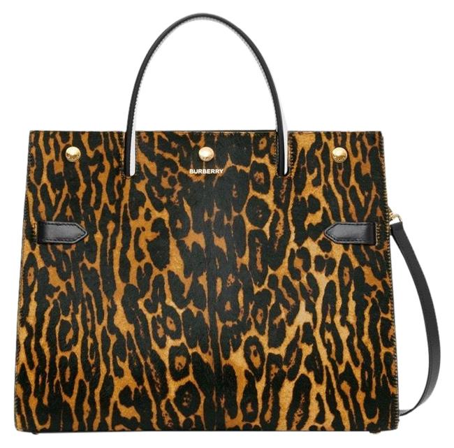 Burberry Bag Title Leopard Print Calf Hair Tote
