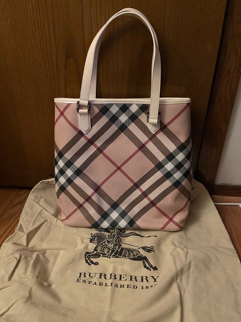 Burberry Bag White Leather Tote