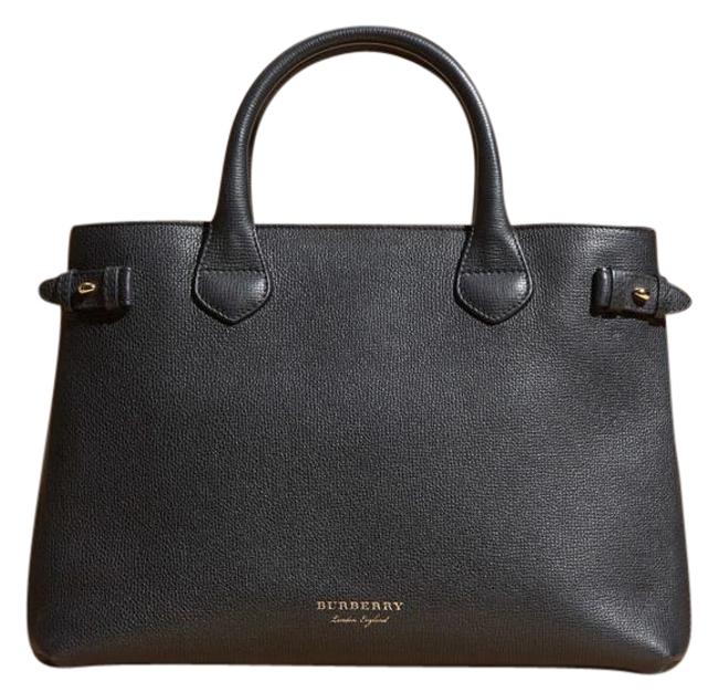 Burberry Banner Black Calfskin Leather Tote