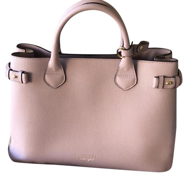 Burberry Banner Pink Pale Orchid Leather Tote