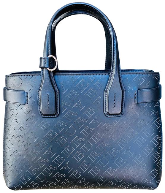 Burberry Banner Small Perforated Edition Black Leather Tote