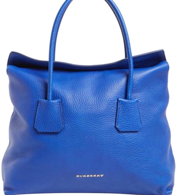Burberry Baynard Blue Leather Tote