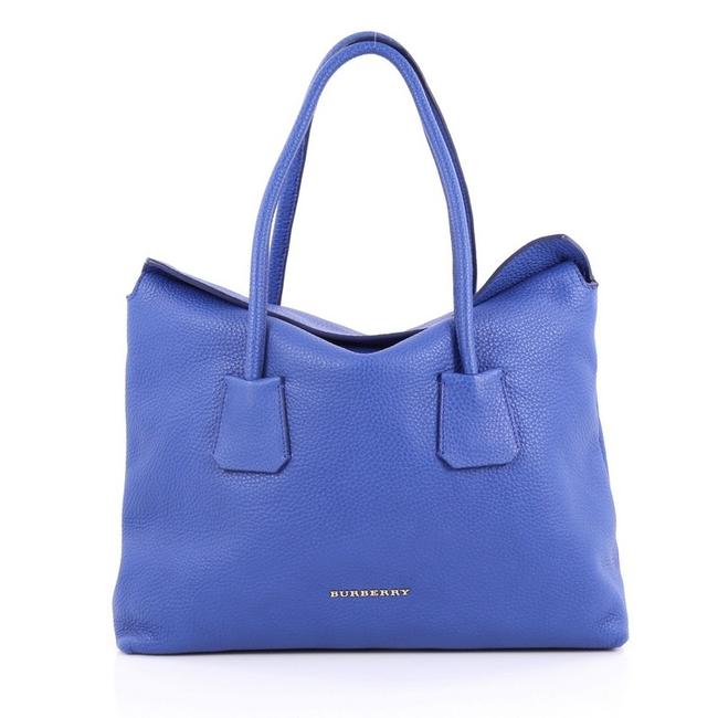 Burberry Baynard Bright Blue Leather Tote