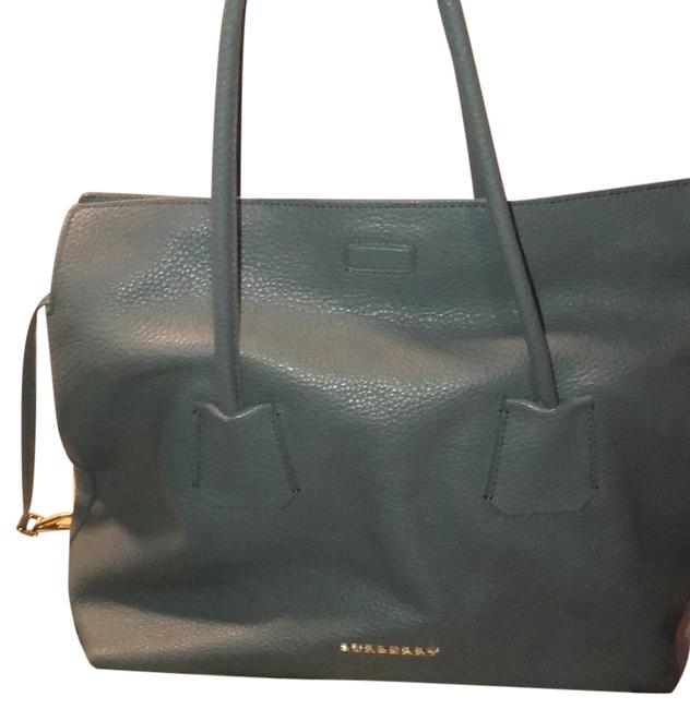 Burberry Baynard Sky BlueLight Grayish Blue Leather Tote