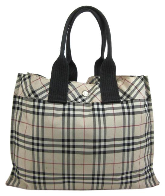 Burberry Bag Beige Nova Check Top handle Nylon Tote
