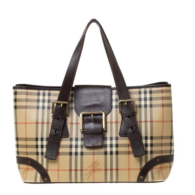 Burberry Beige Pvc and Leather Tote