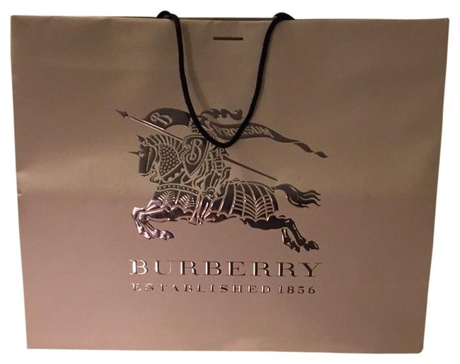 Burberry BeigeSilverBlack Paper Tote
