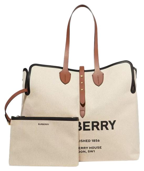 Burberry Belt Large Logo print Canvas Tote