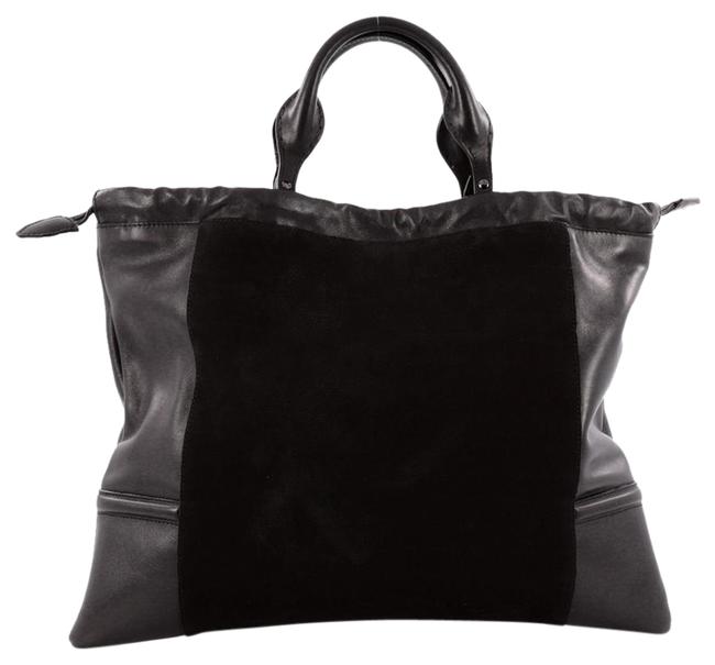 Burberry Big Crush Large Black Nubuck and Leather Tote