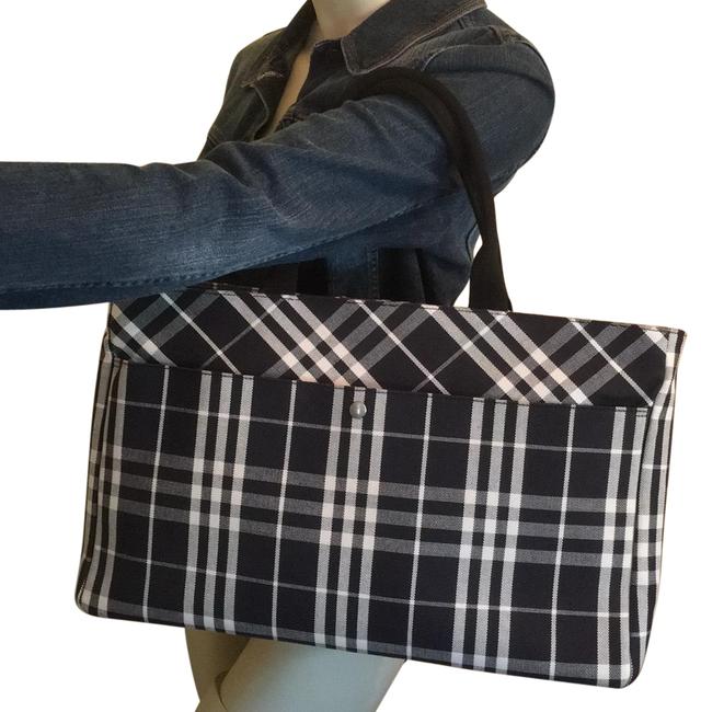 Burberry Black and White Canvas Tote
