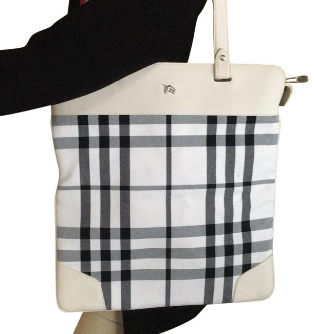 Burberry Black and White Nova Check Tote