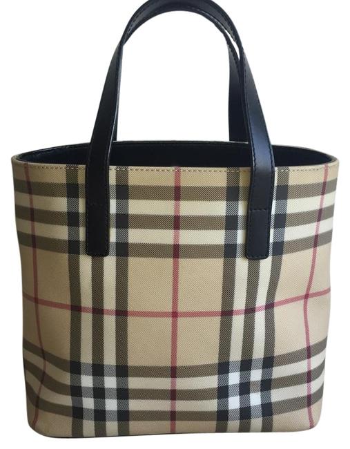 Burberry Black Beige Red Tote
