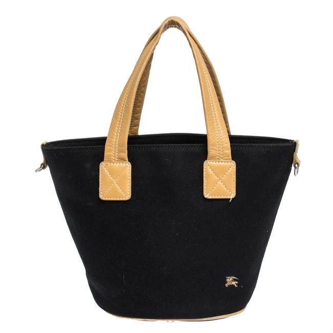Burberry Black Canvas and Leather Tote