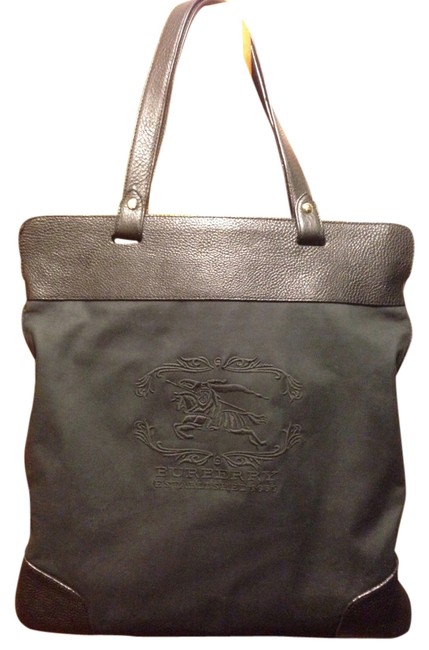 Burberry Black CanvasLeather Tote
