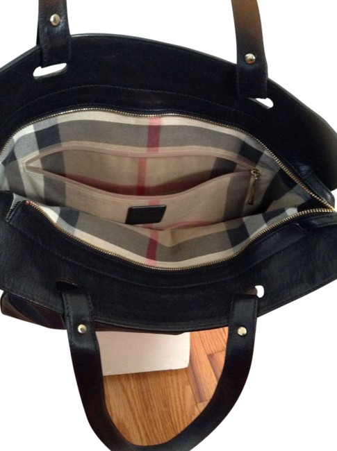 Burberry Black Cloth and Leather Tote