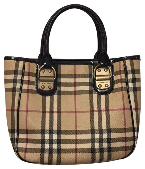 Burberry Black Coated Canvas Tote