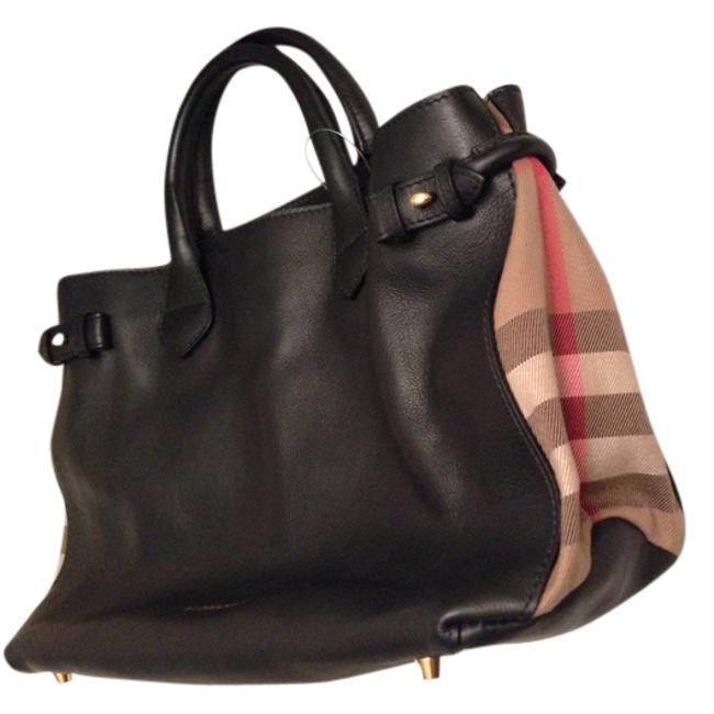 Burberry Black LeatherTextile Tote