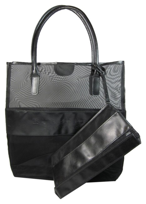 Burberry Black Logo Large ToteShopper LeatheretteNylon Tote