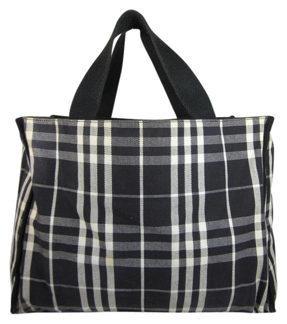 Burberry Black Nova Check Medium Jacquard Canvas Tote