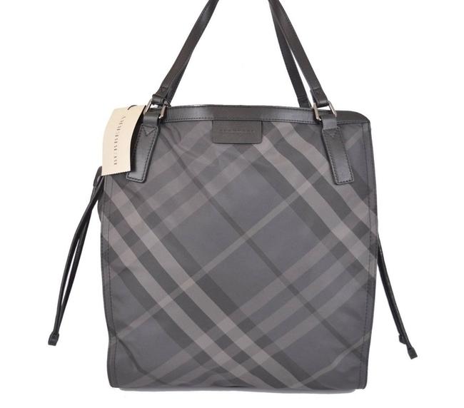 Burberry Bag Black Nova Check Plaid Packable Travel Gray Nylon Tote