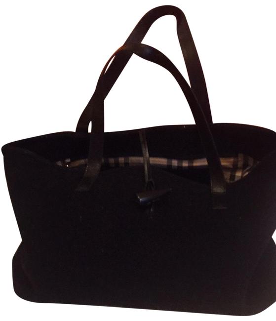 Burberry Black Suede Leather Tote