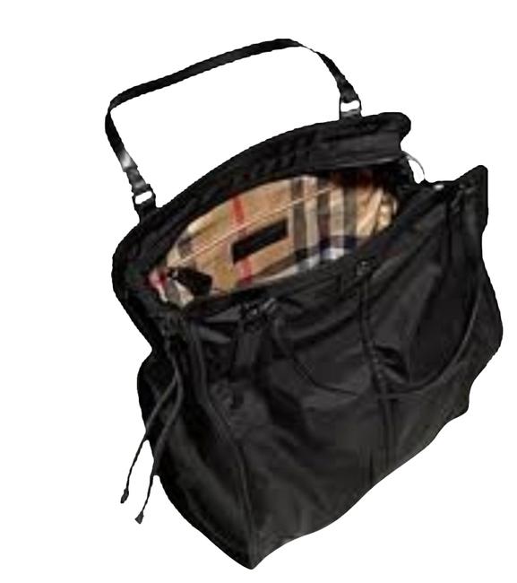 Burberry Bag Black with Interior Check Nylon Tote