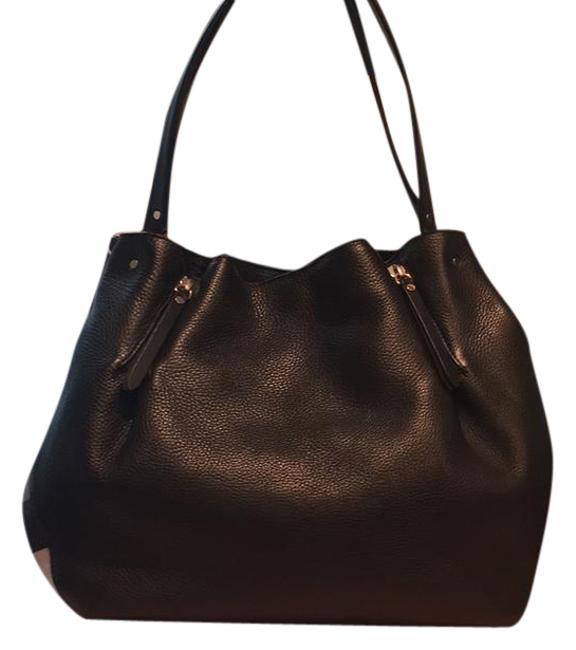 Burberry BlackBurberry Plaid Leather Tote