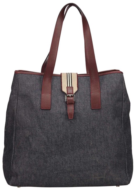 Burberry Bag Blue Fabric X Denim X Leather X Others Tote