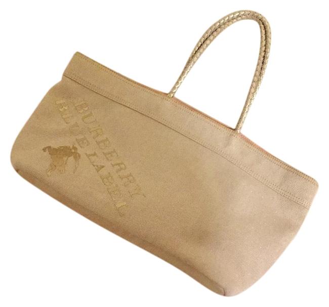 Burberry Blue Label and Dust Canvas Leather Tote