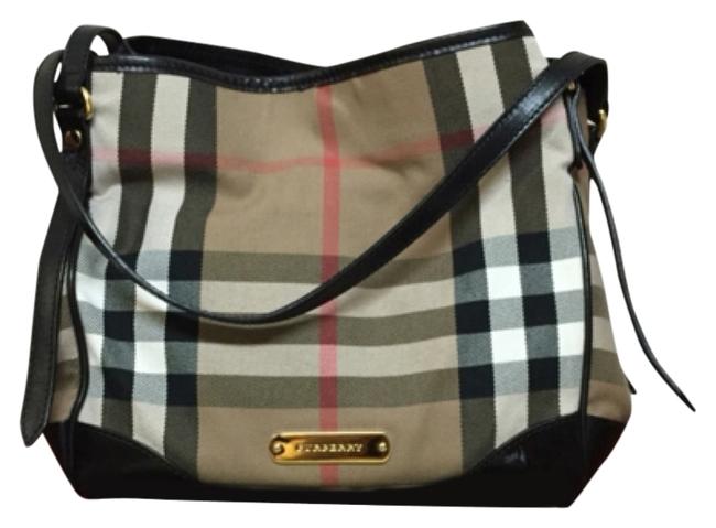 Burberry Bridle House Canterbury Black CanvasLeather Tote