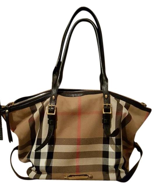 Burberry Bridle House Check Small Salisbury Tan Tote
