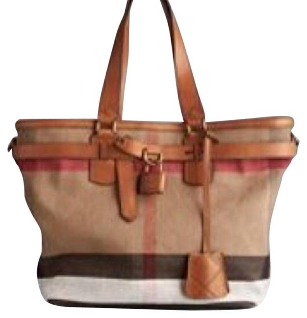 Burberry Brit Check Canvas Padlock Tote