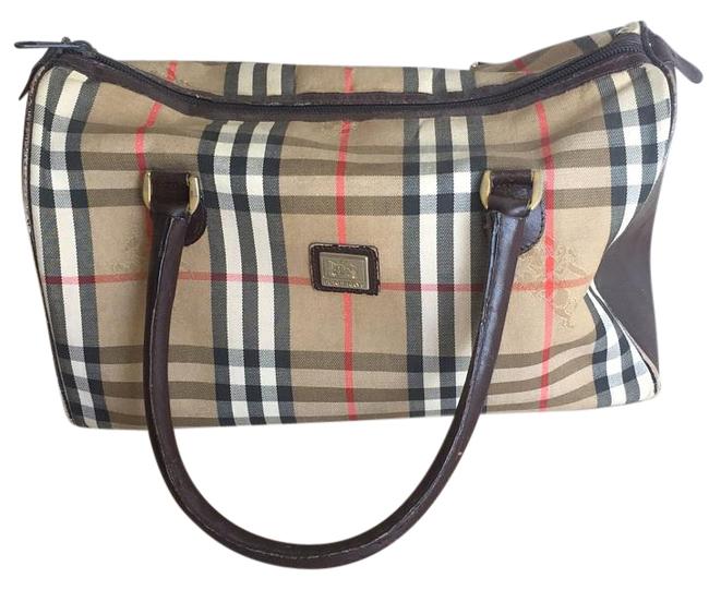 Burberry Brown Black Red Beige Tote