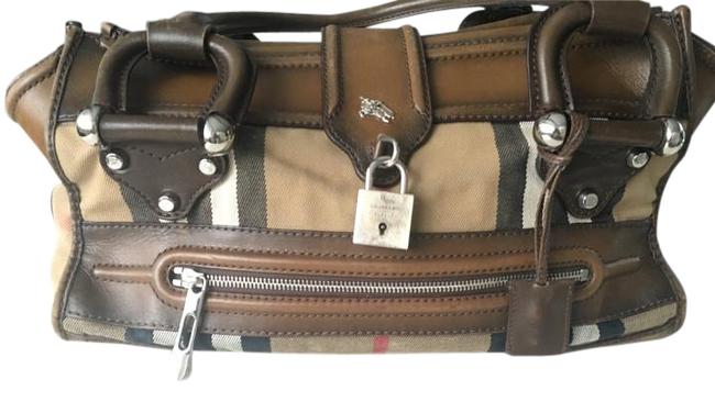 Burberry Brown Check LeatherCloth Tote