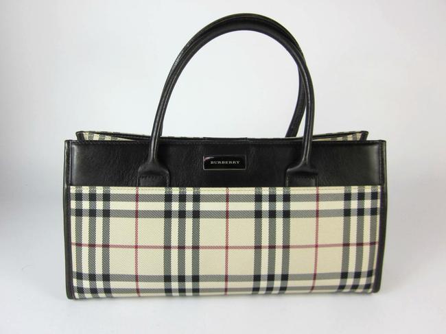 Burberry Bag Brown Nova Check Top handle Nylon BlendLeather Tote